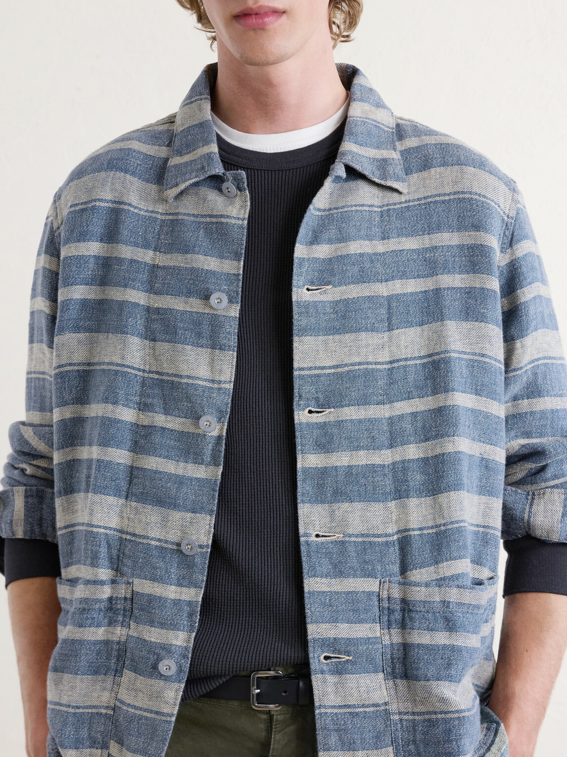 RRL - Striped Linen Shirt - Blue