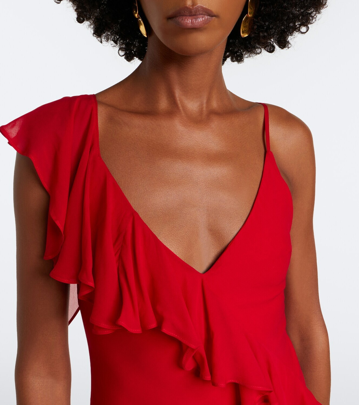 De La Vali Mayara ruffled georgette gown