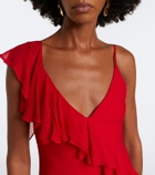 De La Vali Mayara ruffled georgette gown