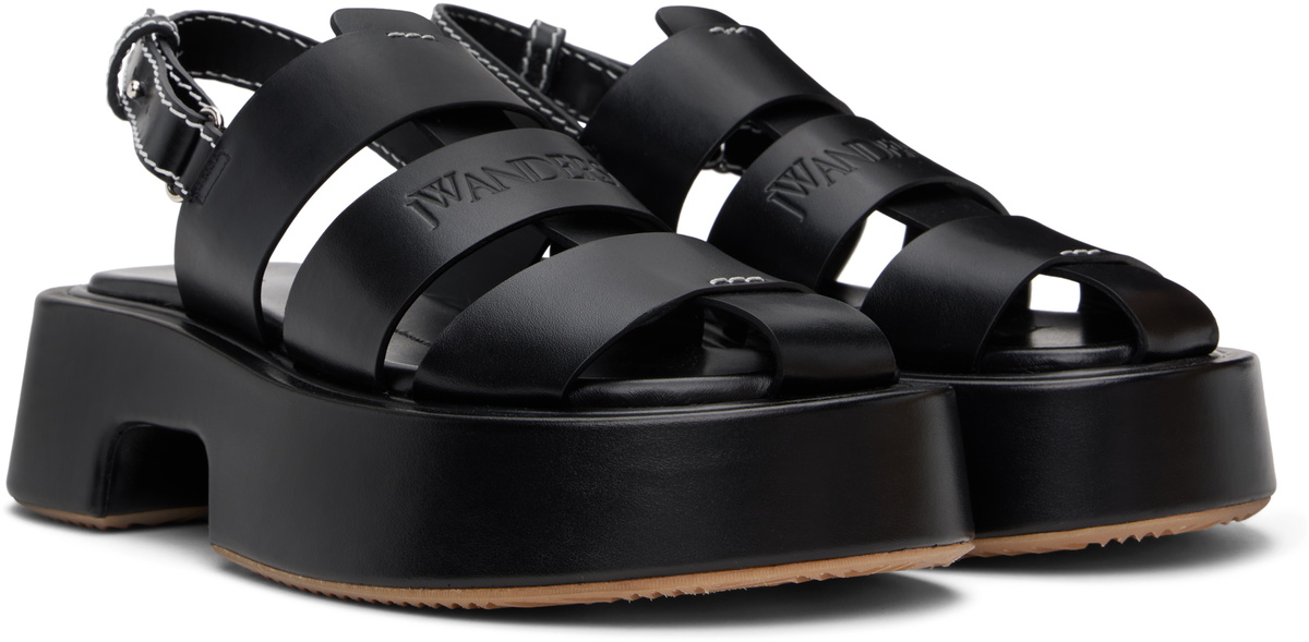 JW Anderson / ブラック ストライプ プラットフォーム サンダル JW Anderson / ブラック ストライプ プラットフォーム サンダル