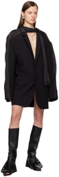 Y/Project Black Insert Scarf Blazer