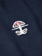 DISTRICT VISION - California Logo-Embroidered Stone-Washed Cotton-Jersey Hoodie - Blue
