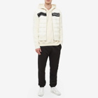 Moncler Men's Logo Stripe Down Zip Jacket in Off-White