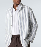 Brioni Striped cotton and linen blazer
