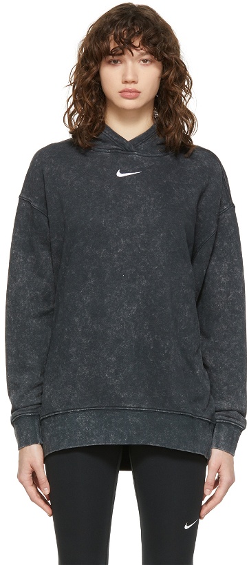 Photo: Nike Black Wash Fleece Sportswear Essential Hoodie
