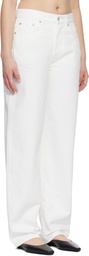 Loulou de Saison White SAMUR LDS Organic Denim Boyfriend Jeans