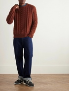 Guest In Residence - Fisherman Cable-Knit Wool and Cashmere-Blend Sweater - Orange