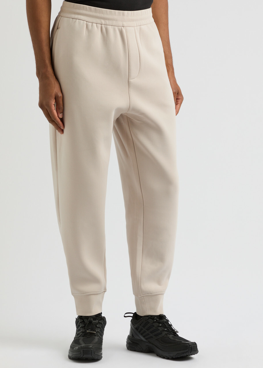 Emporio Armani Stretch-jersey Sweatpants Ecru