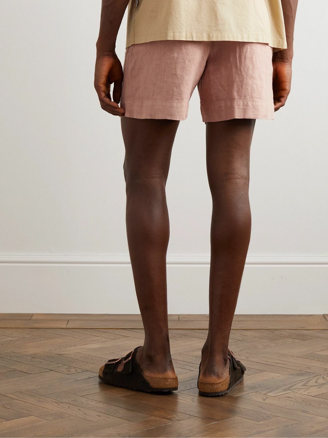 La Paz - Pestana Straight-Leg Linen Drawstring Shorts - Orange
