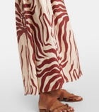 Johanna Ortiz Gathered printed linen maxi skirt