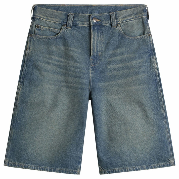 Photo: Dickies Men's 958 Loose Denim Shorts in Khaki Tinted Blue