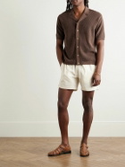 Onia - Camp-Collar Ribbed Linen and Cotton-Blend Shirt - Brown