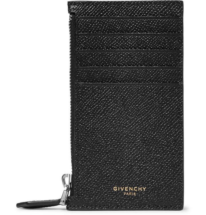 Photo: Givenchy - Pebble-Grain Leather Zipped Cardholder - Men - Black