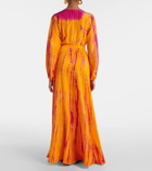 Anna Kosturova Tie-dye silk wrap dress
