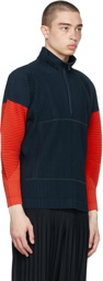 Homme Plissé Issey Miyake Navy & Red Block Sweater