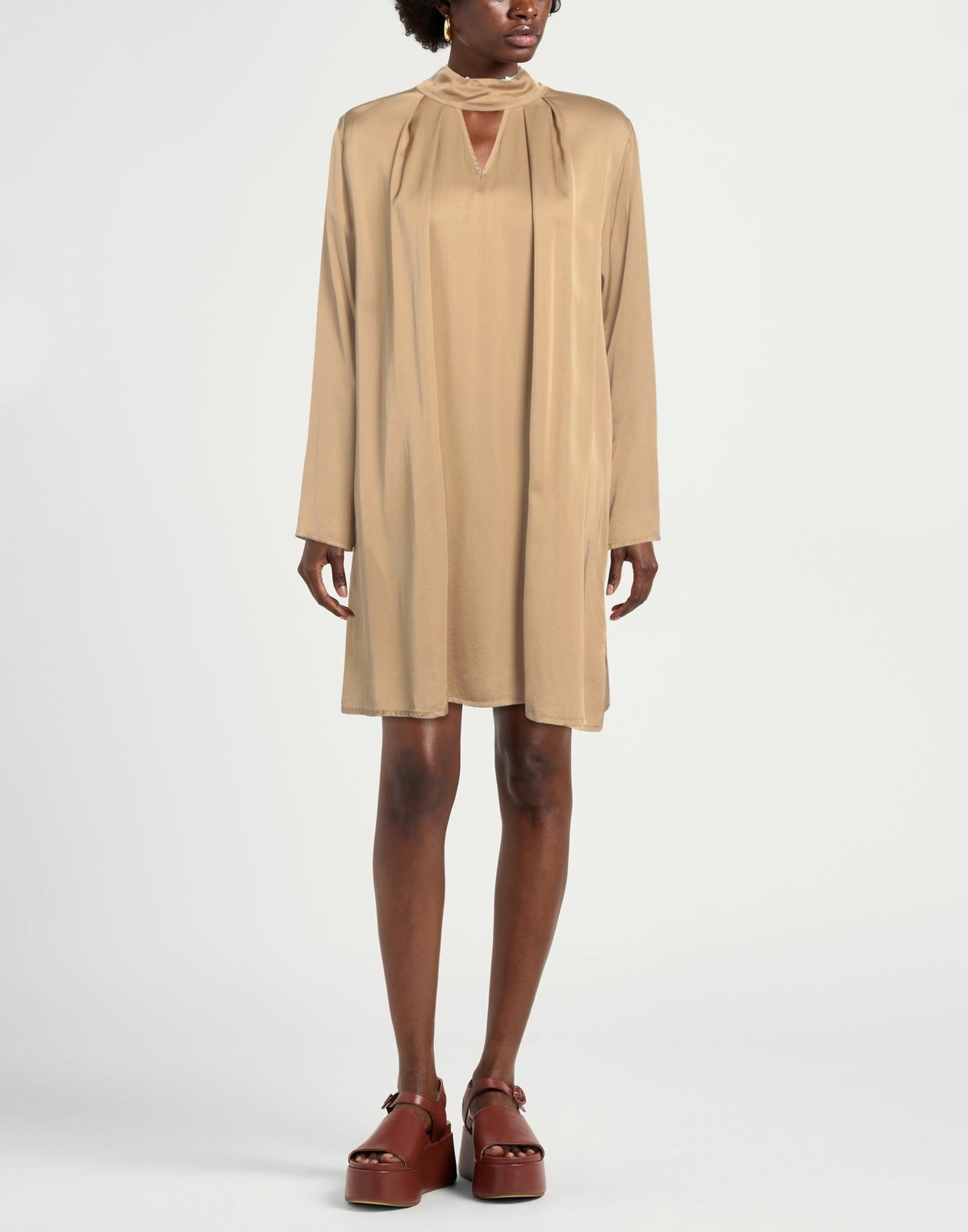 Manila Grace Womens Mini dress Camel
