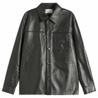 Drôle de Monsieur Men's D Ornament Leather Shirt in Black