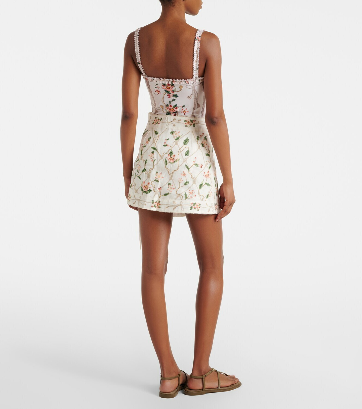 Agua by Agua Bendita Luna printed linen beach cover-up