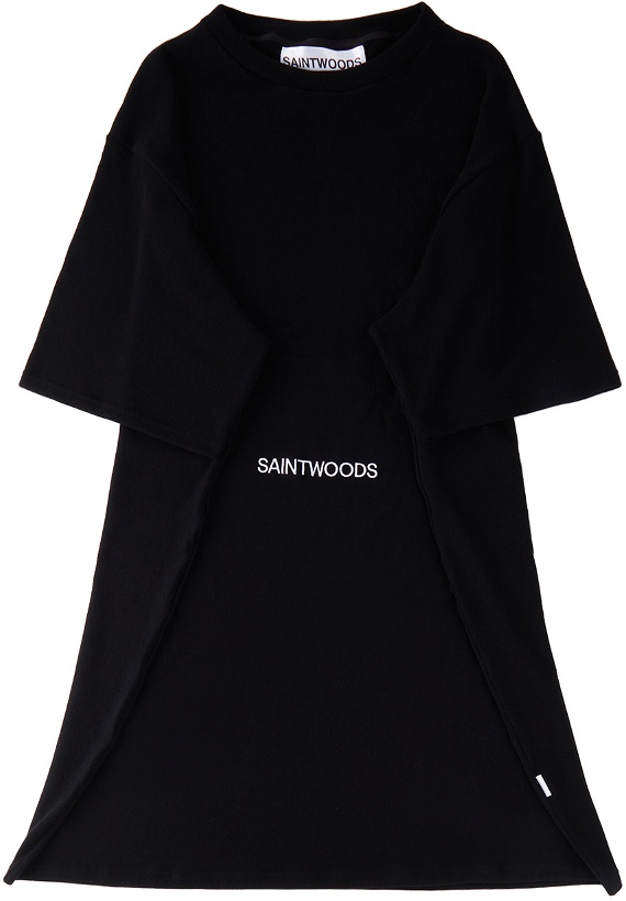 Photo: Saintwoods SSENSE Exclusive Black Wool & Cashmere Oversize T-Shirt Blanket
