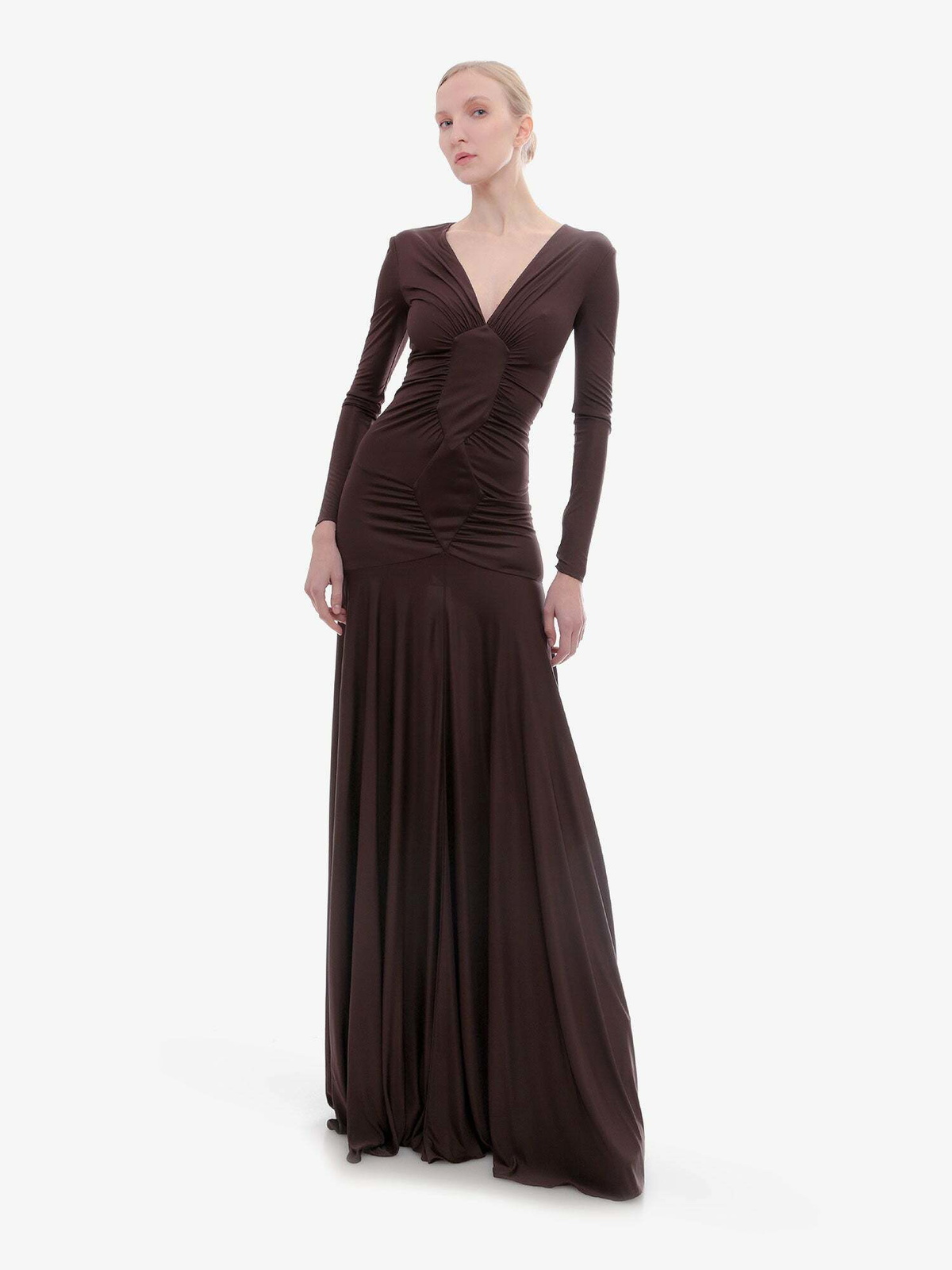 ワンピース SAINT LAURENT BROWN COTTON DRESS Saint Laurent Brown Cotton Dress | italist