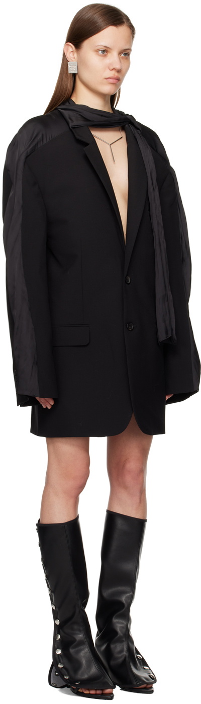 Y/Project Black Insert Scarf Blazer