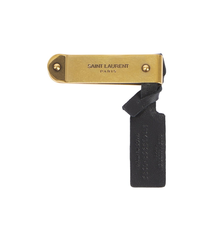 Photo: Saint Laurent Leather-trimmed bill clip