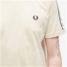 Fred Perry Men's Taped Ringer T-Shirt in Oatmeal