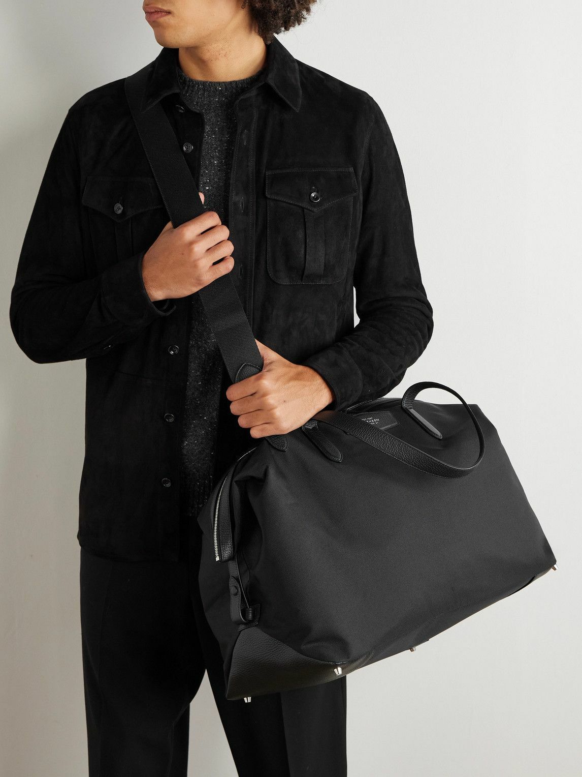 Smythson - Norton Leather-Trimmed Canvas Weekend Bag