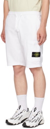 Stone Island White Garment-Dyed Shorts