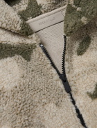 FEAR OF GOD ESSENTIALS - Logo-Appliquéd Camouflage-Print Fleece Half-Zip Hoodie - Green