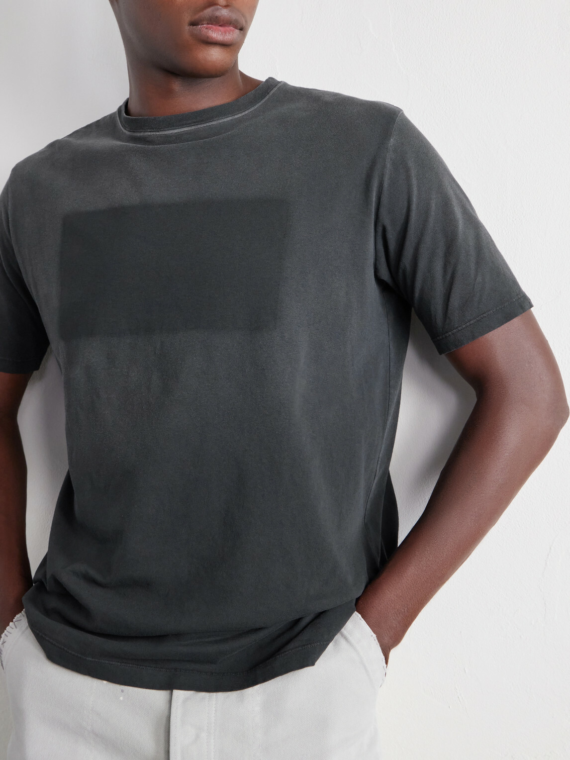 Maison Margiela - Printed Cotton-Jersey T-Shirt - Black