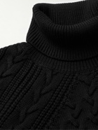 Zegna - Cable-Knit Wool Rollneck Sweater - Black