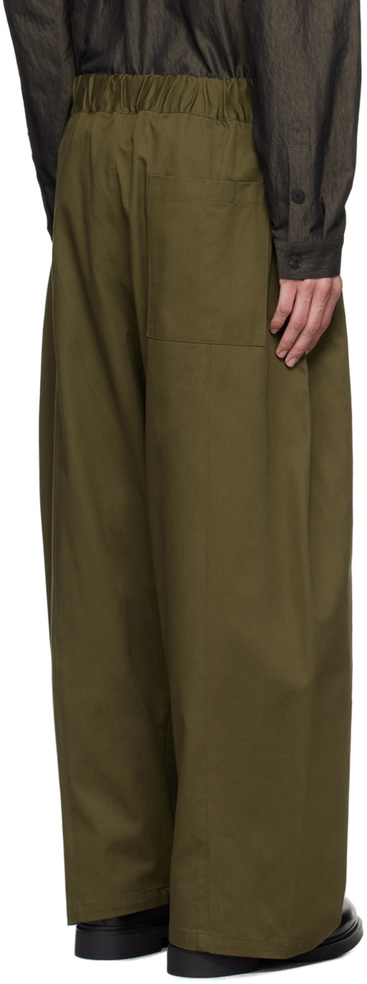 SAGE NATION Khaki Box Pleat Trousers SAGE NATION SAGE NATION Khaki Box Pleat Trousers SAGE NATION