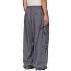 Y-3 Gray Chito Edition Graphic Wide Wool Trousers