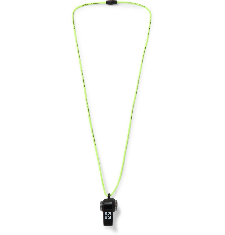 Photo: Off-White - Logo-Print Compass, Thermometer and Whistle - Black