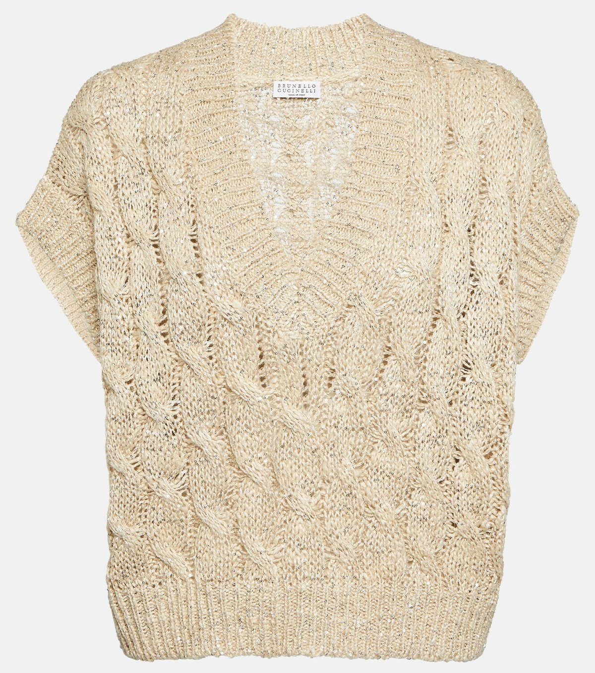 Brunello Cucinelli Cable-knit embellished sweater vest