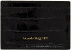 Alexander McQueen Black Croc Skull Card Holder