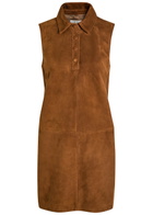 Frame The Suede City Shift Mini Dress Brown