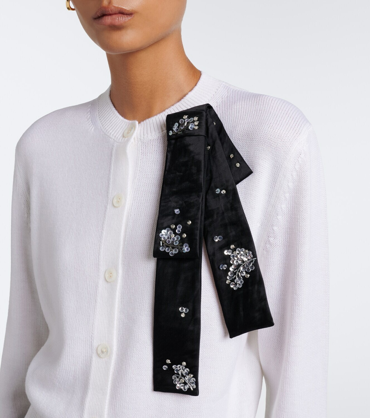 Erdem Embellished wool cardigan