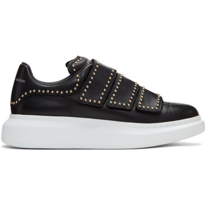 Photo: Alexander McQueen Black Studded Straps Oversized Sneakers