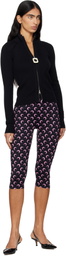 Marine Serre Black Recycled Moon Jersey Capri Leggings