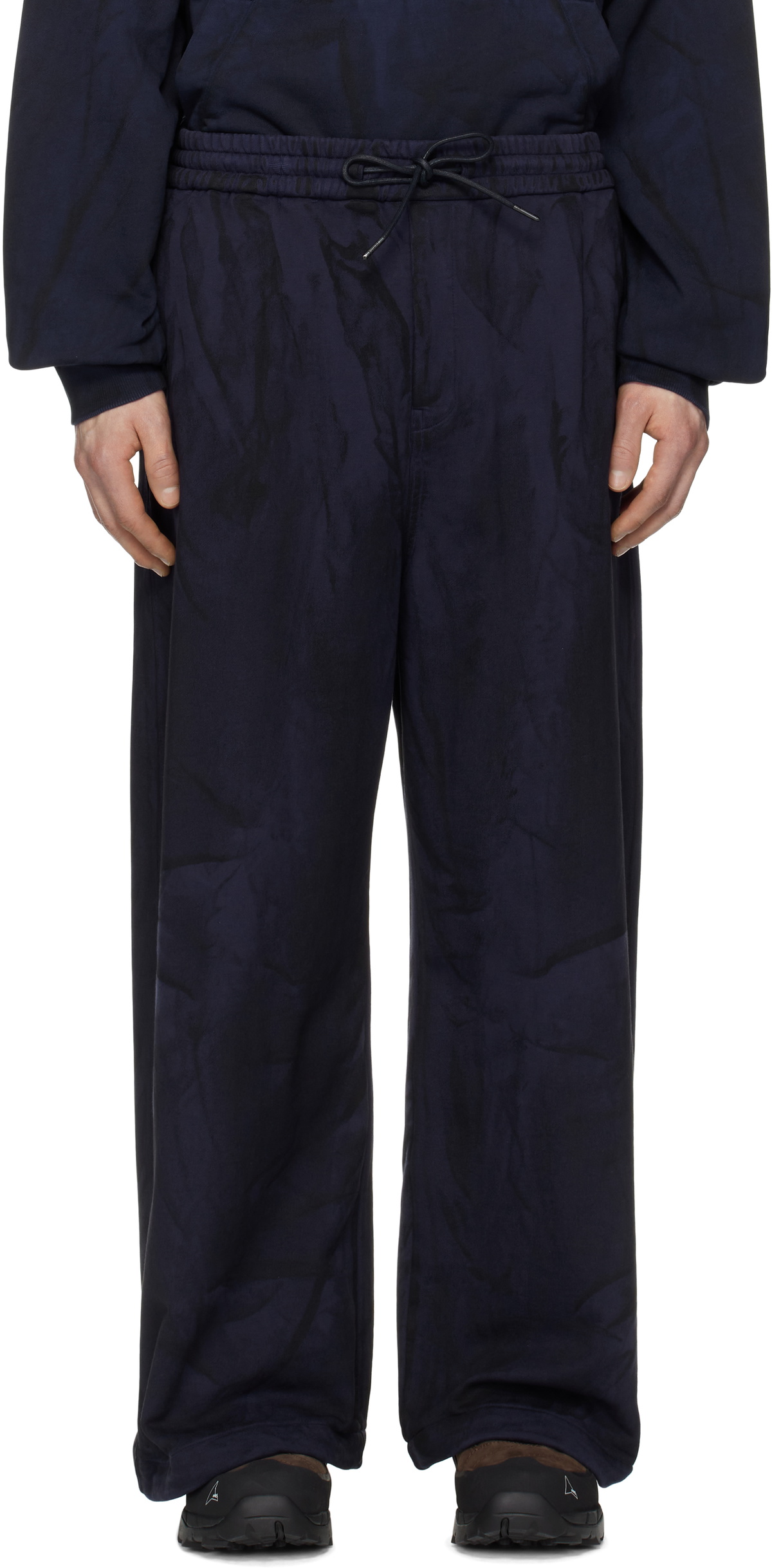 Juun.J Navy Painted Jersey Trousers