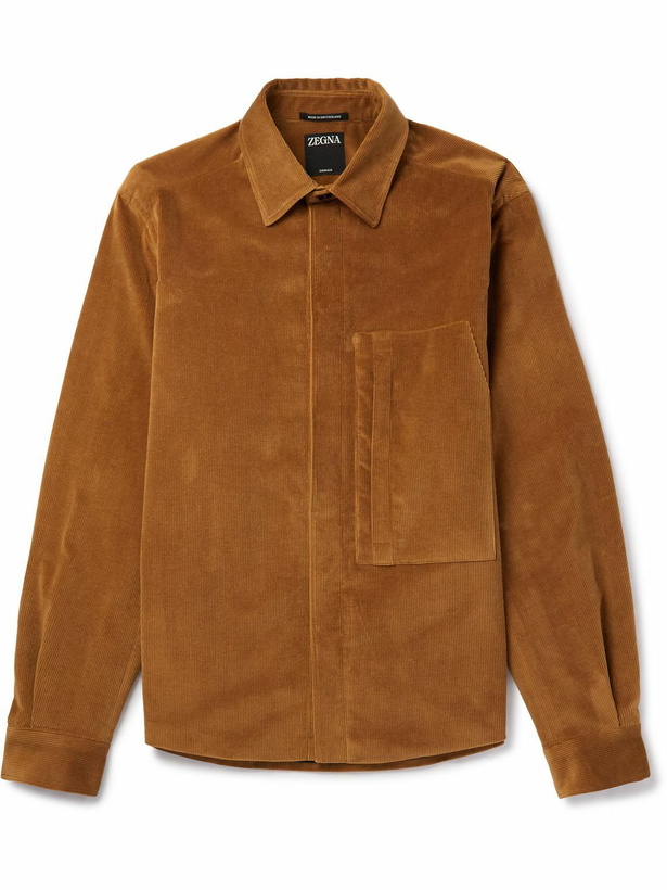 Photo: Zegna - Cotton-Blend Corduroy Overshirt - Brown