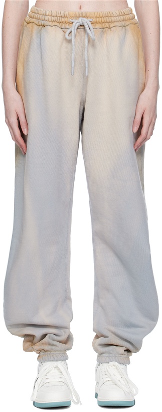 Photo: Off-White Beige & Blue Drawstring Lounge Pants