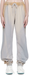 Off-White Beige & Blue Drawstring Lounge Pants