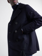 Junya Watanabe - Double-Breasted Appliquéd Wool-Blend Felt Coat - Blue