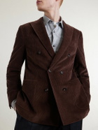 Canali - Double-Breasted Cotton-Corduroy Blazer - Brown