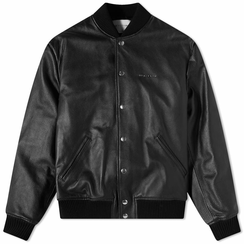 1017 ALYX 9SM Men's Leather Varsity Jacket in Black 1017 ALYX 9SM