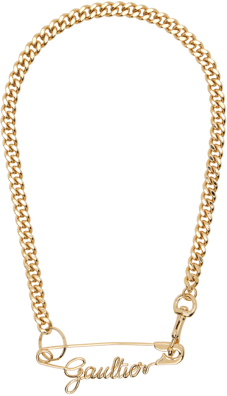 Jean Paul Gaultier Gold 'The Gaultier Safety Pin' Necklace