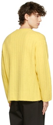 AURALEE Yellow Wide Rib Knit Crewneck